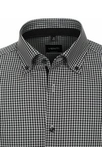Schwarz-weiß kariertes Hemd mit Button-Down-Kragen, moderner Passform, mit VENTI-Label und kontrastierenden Knöpfen.