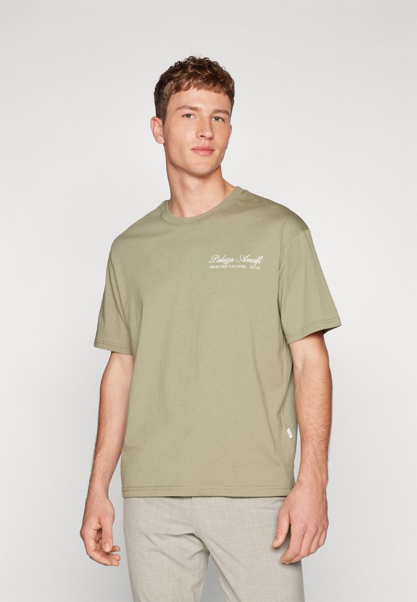 SLHLOOSE PRINT O-NECK TEE - Print T-shirt - vetiver2