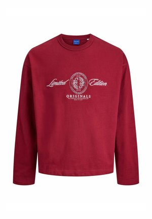 Bordeaux sweatshirt met lange mouwen, gemaakt van katoen, met een ronde halslijn. Voorzien van witte tekst "Limited Edition" en "Originals" met embleemdetails.