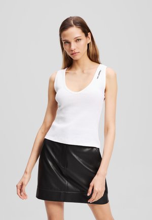 V NECK TANK - Linne - white