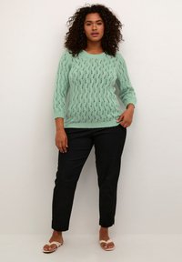 Kaffe Curve KCLANA   - Strickpullover - granite green