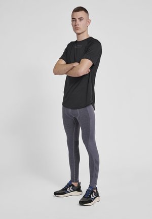 JUSTIN SEAMLESS TIGHTS - Collant - black/asphalt melange