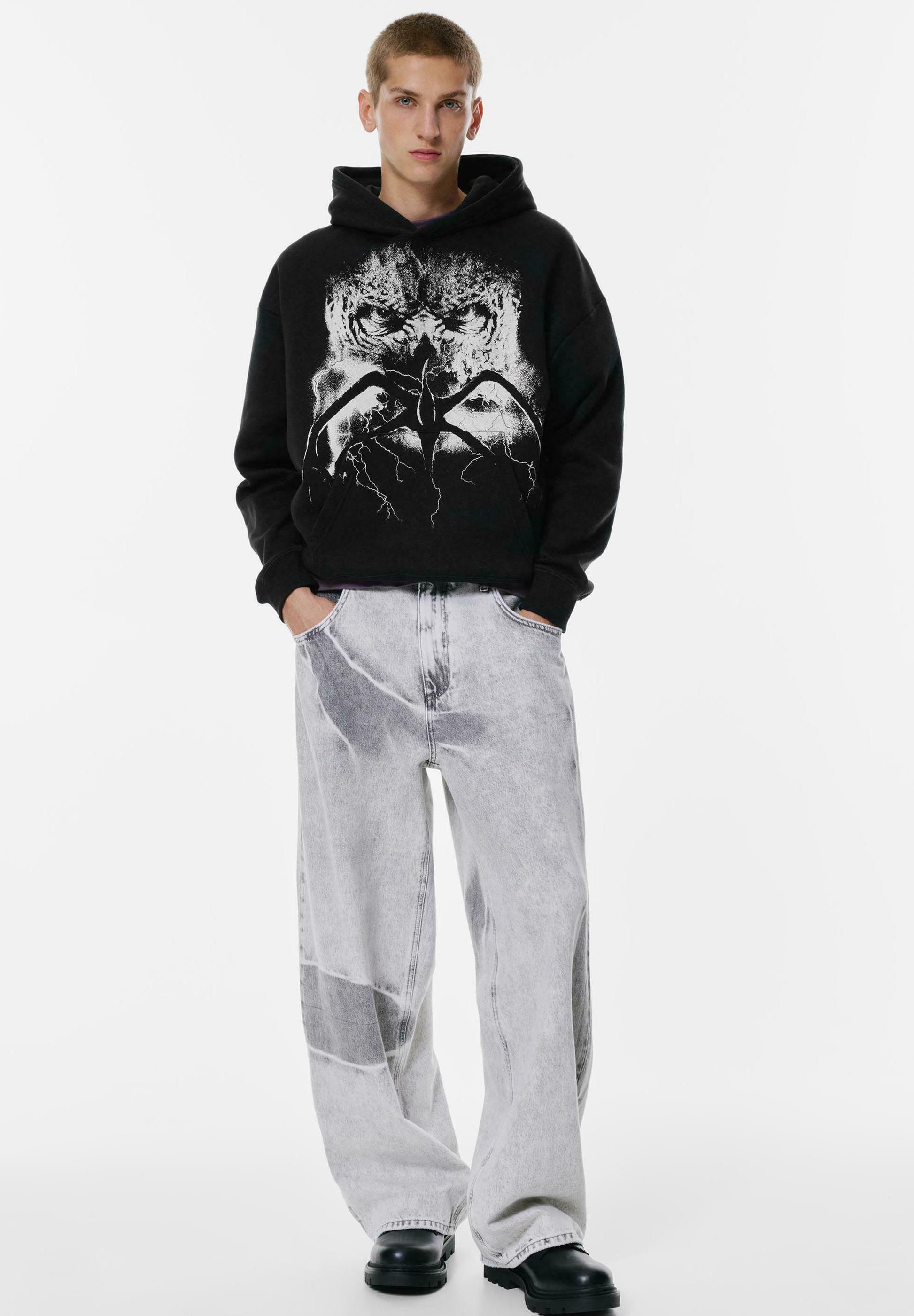 PULL&BEAR STRANGER THINGS - Hoodie - dark grey/donkergrijs