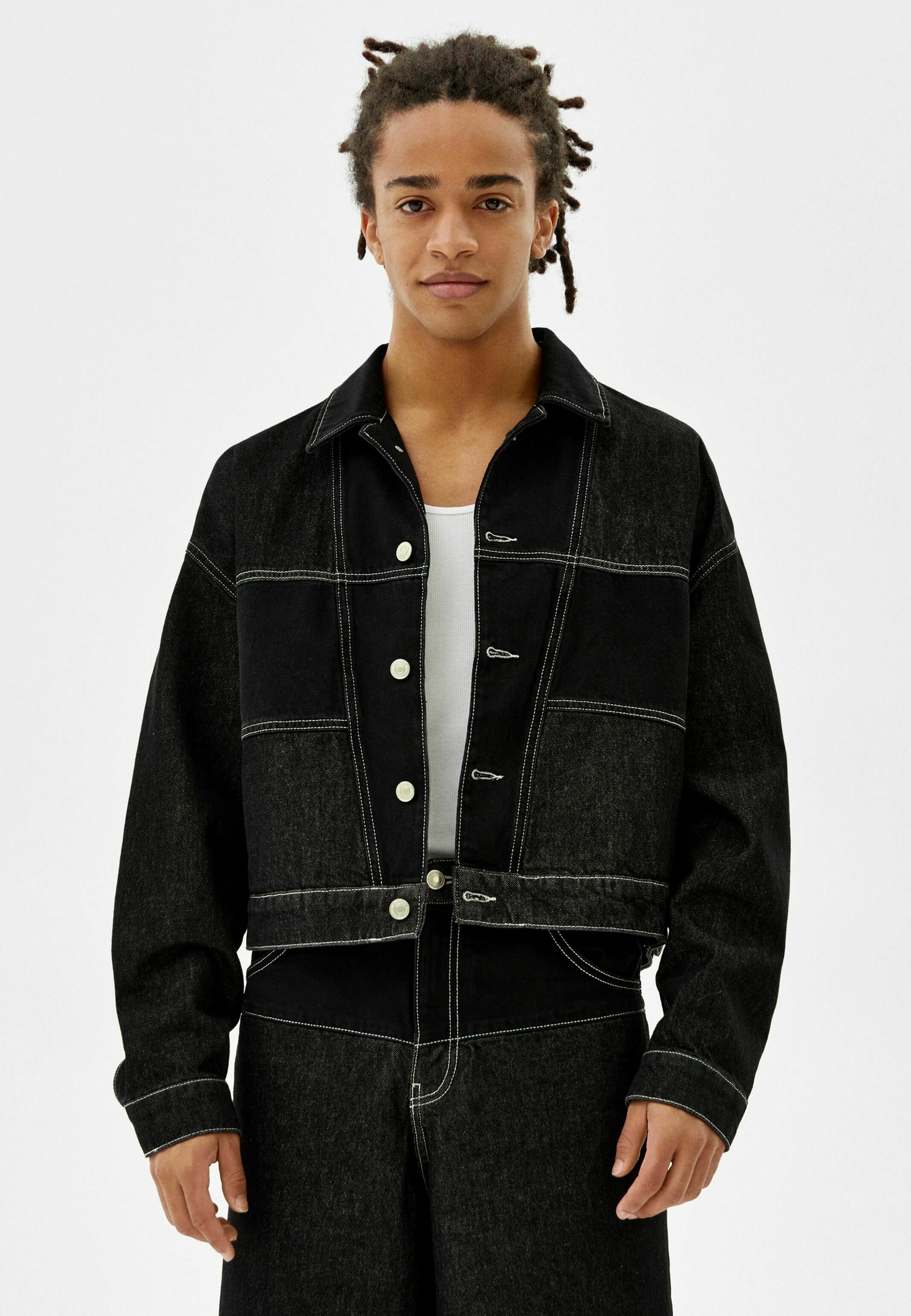 Bershka Giacca di jeans - black/nero - Zalando.it