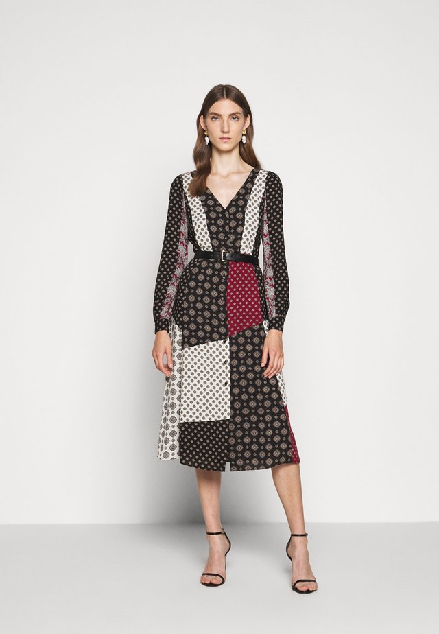 PRINT MIX MIDI - Shirt dress - black