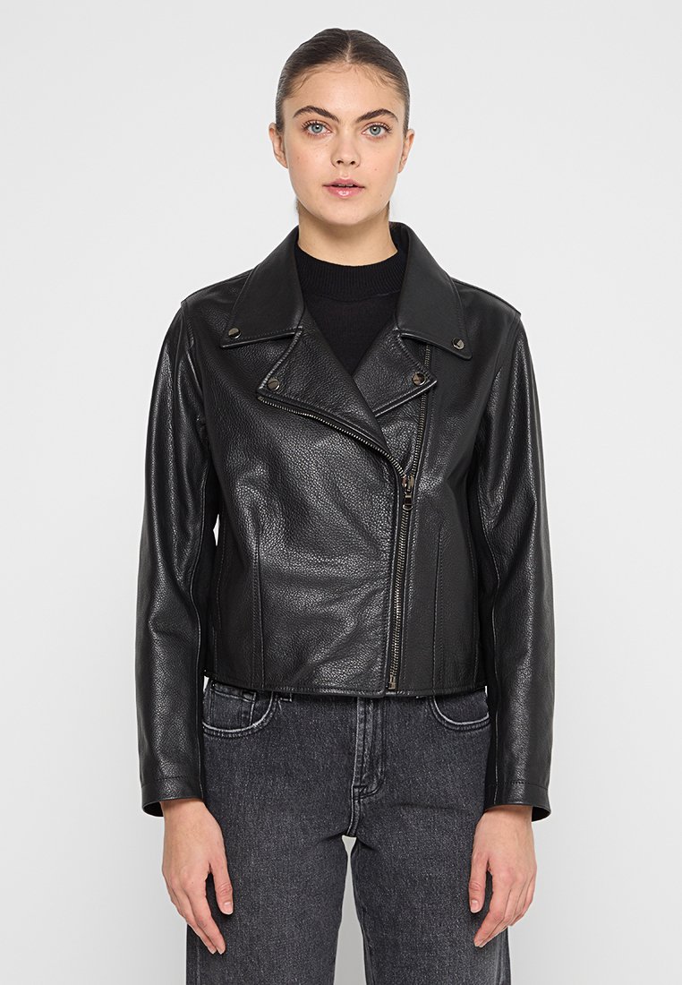 7 For All Mankind Leren jas zwart