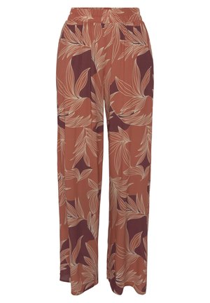 PALAZZO - Pantalones - orange aubergine bedruckt