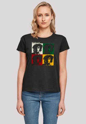 BOB MARLEY COLOUR BLOCKS REGGAE MUSIC - Print T-shirt - schwarz