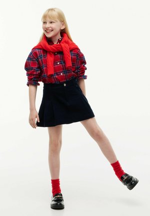 Tommy Hilfiger, TOMMY HILFIGER CORDUROY PLEATED SKIRT - A-lijn rok - dark blue