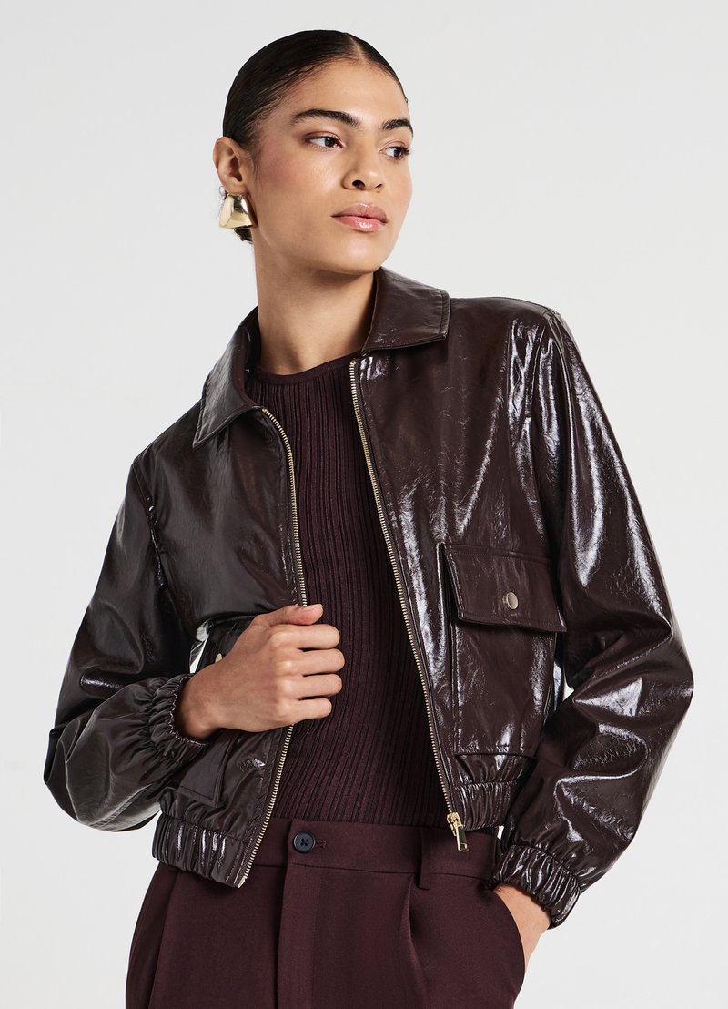 Calliope Kunstlederjacke - marrone scuro