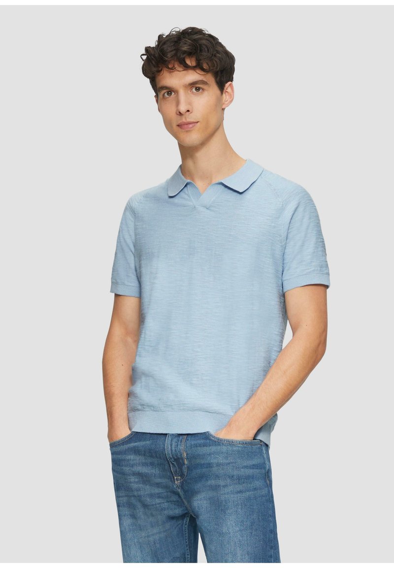 s.Oliver MIT MUSTER - Poloshirt - himmelblau