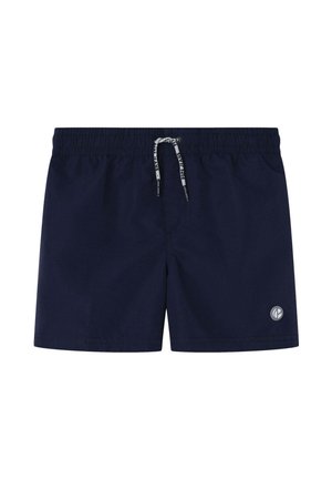 Boxer da nuoto blu navy realizzati in tessuto leggero, dotati di vita elastica con cordoncino e un piccolo logo sulla parte anteriore sinistra.