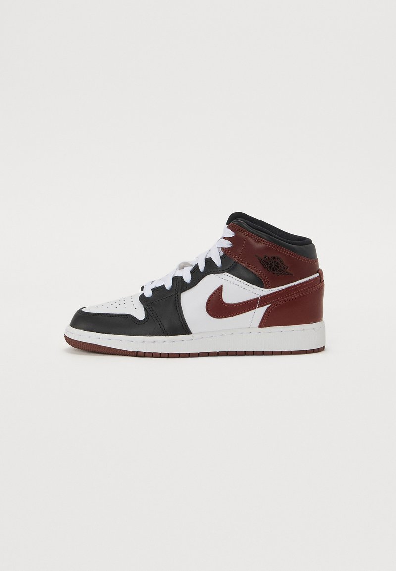 Jordan - AIR JORDAN 1 MID UNISEX - Sneakers high - white/dark pony/black, Forstør