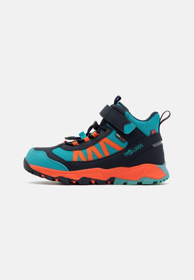 TrollKids - KIDS TRONFJELL MID UNISEX - Hikingschuh - atlantic blue/dark navy/glow orange, Vergrößern