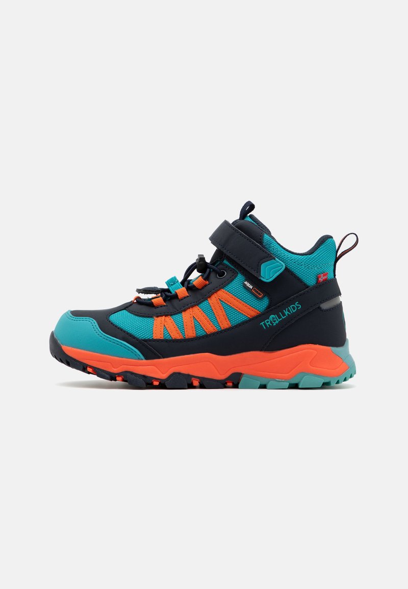 TROLLKIDS TRONFJELL HIKER MID UNISEX - Scarponi da trekking - atlantic blue/dark navy/glow orange