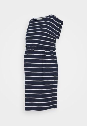 BRETON MATERNITY & NURSING TUNIC DRESS - Vestido ligero - navy white stripe
