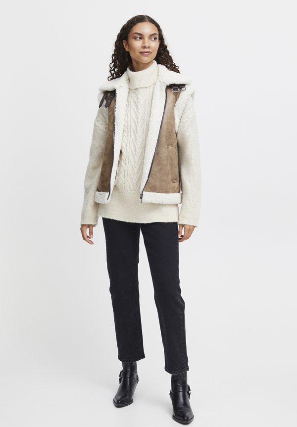 BYASANNE - Waistcoat - toasted coconut2