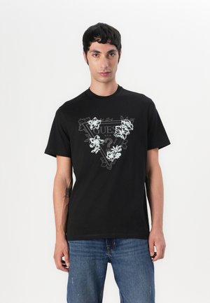 FLOWER TRIANGLE TEE - Print T-shirt - jet black