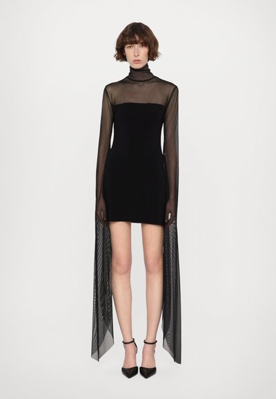 Norma Kamali RIBBON SLEEVE TURTLE NECK - Cocktailkjole / festkjole - black