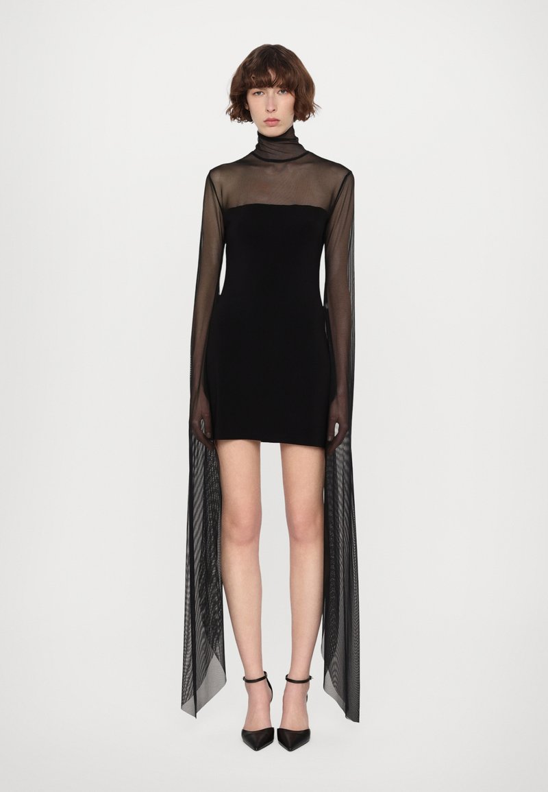 Norma Kamali RIBBON SLEEVE TURTLE NECK  - Kokteiļkleita/ballīšu kleita - black