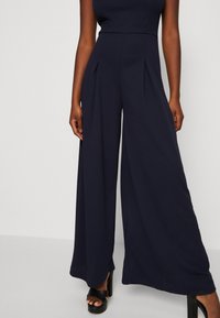 WAL G. RAIN WIDE LEG PLEAT - Mono - navy blue