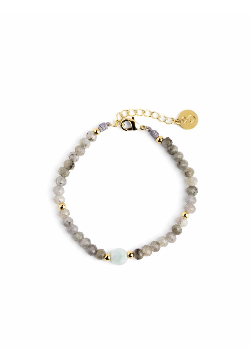 Singularu CATS EYE AMULET - Pulsera - aquamarina y oro