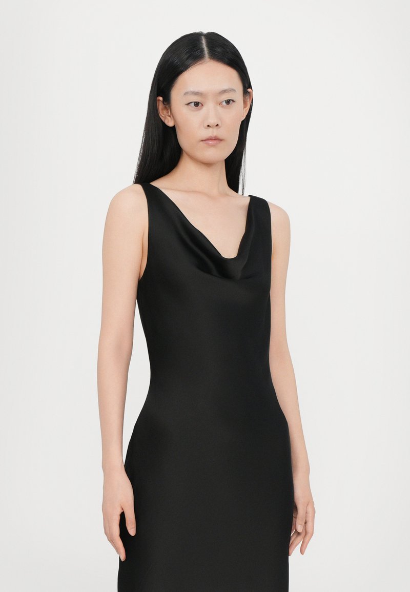macy's black leather dress Vero Moda Women's Polyester Blend Classic Below The Knee Dress  (10319956-Jet Black_Jet