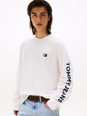 Tommy Jeans NEW CLASSICS TEE UNISEX - Majica z dolgimi rokavi - ecru