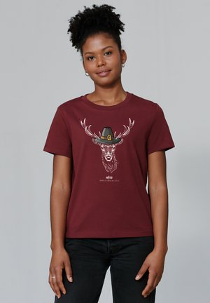 HIRSCH - T-shirt print - burgundy
