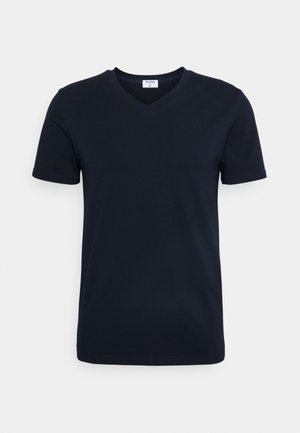 V NECK TEE - Paprasti marškinėliai - navy