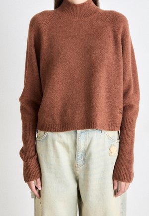 Striktrøje - cognac