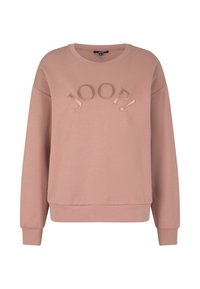 Roze sweatshirt met een ronde hals, verlaagde schouders en geborduurd "JOOP!" logo in een lichtere roze kleur. Zacht materiaal, ribgebreide mouwen en zoom.