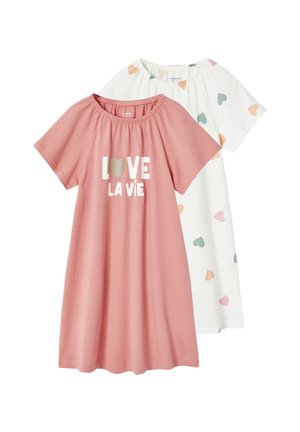 KOLLEKTION 2ER-PACK MIT HERZEN - Nightie - koralle