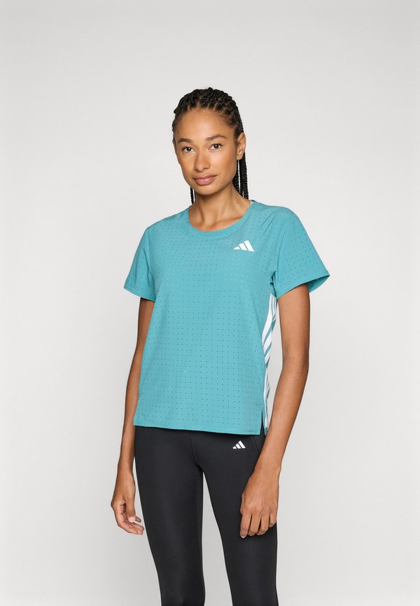 ADIZERO TEE  - Print T-shirt - powder teal