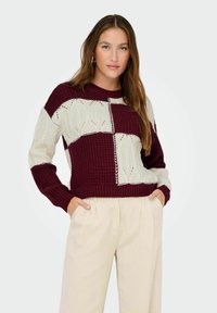JDY JDYJUSTY L/S MIX STRUC NOOS - Vesta - cabernet