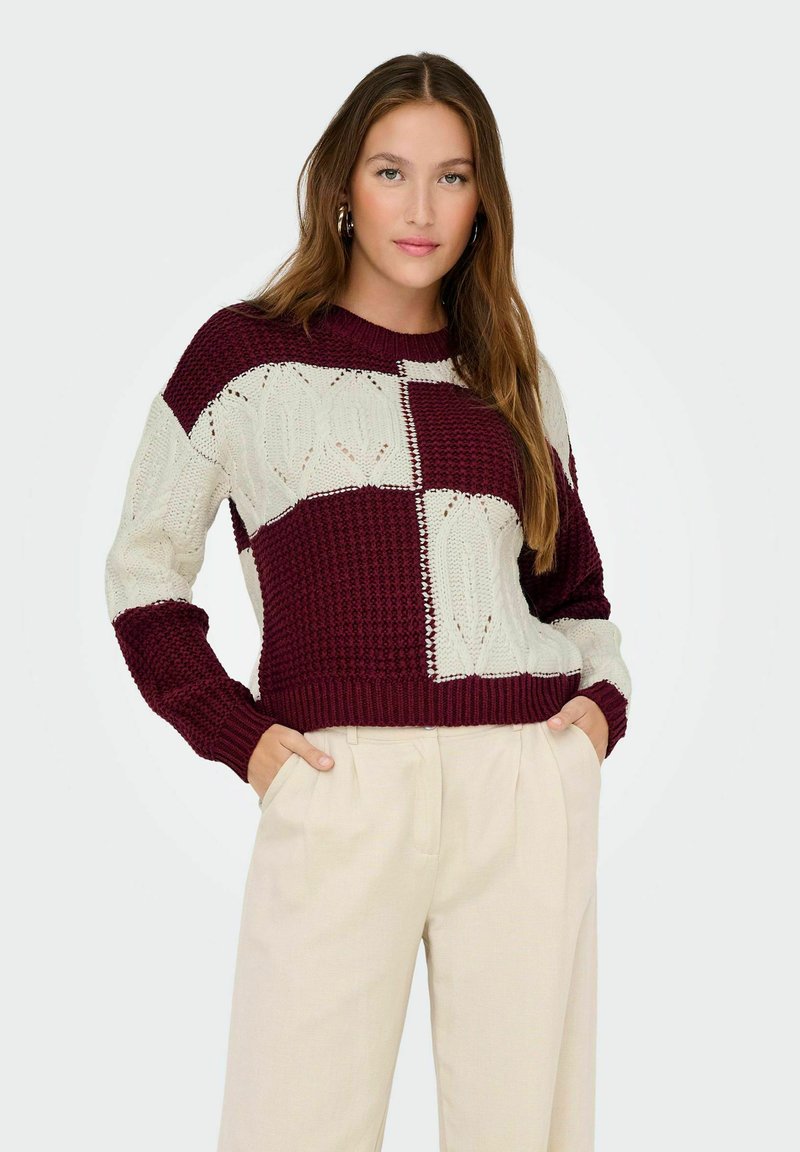 JDY JDYJUSTY L/S MIX STRUC NOOS - Vesta - cabernet