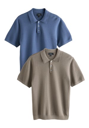 Next, REGULAR FIT - TEXTURED 2 PACK - Polo - blue/brown