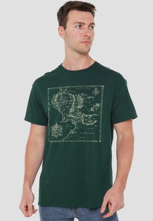Cotton Soul, LORD OF THE RINGS MAP OF ME - T-Shirt print - dark green