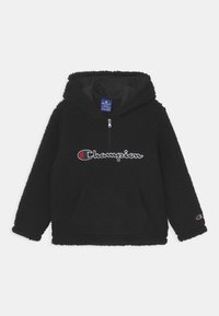 Champion Rochester LOGO HOODED HALF ZIP UNISEX - Felpa con cappuccio - black