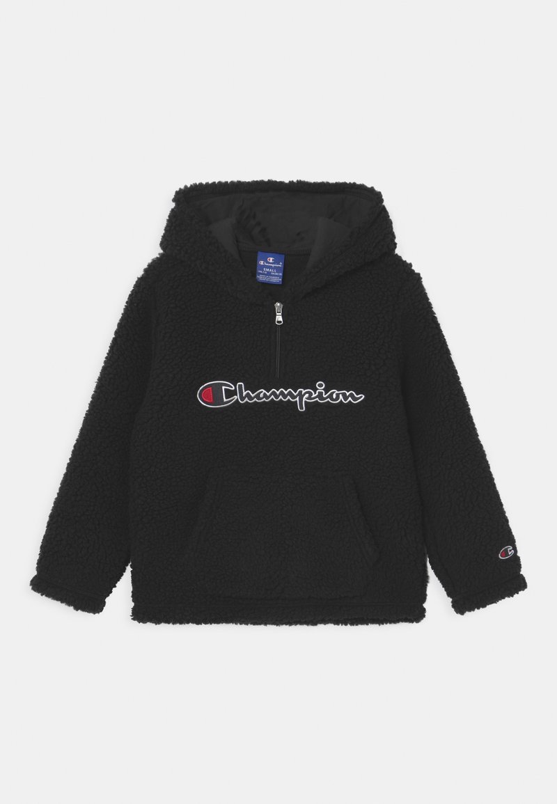 Champion Rochester LOGO HOODED HALF ZIP UNISEX - Felpa con cappuccio - black