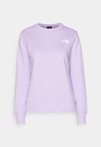 Felpa viola in misto cotone, con collo tondo, maniche lunghe, polsini a costine e logo bianco sul petto.