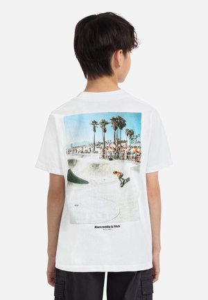 Abercrombie & Fitch SKATE PARK TEE - T-shirt con stampa - bright white