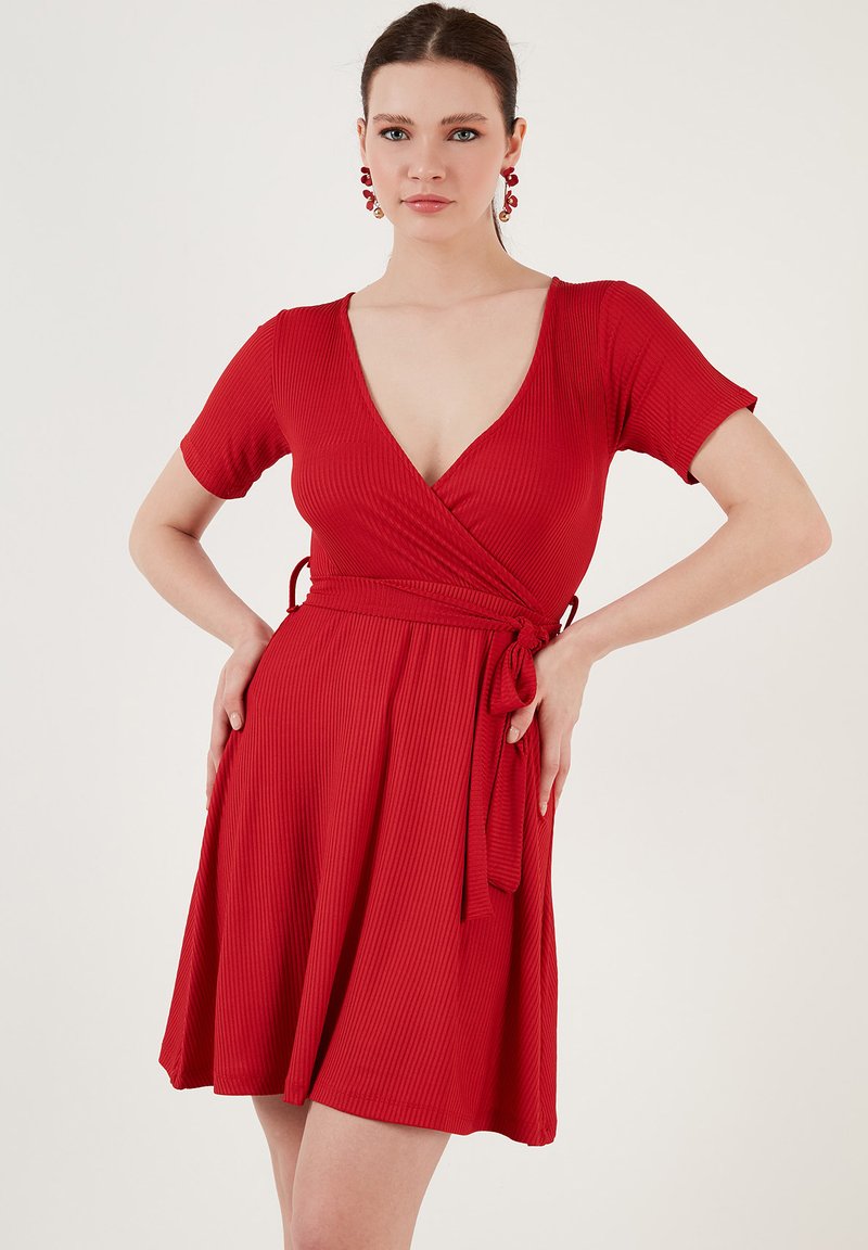 LELA Jerseyjurk - dark red