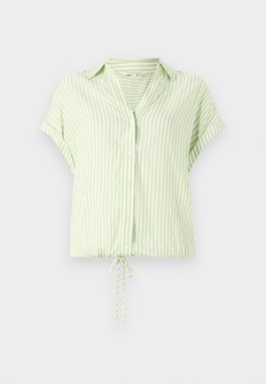 TOM TAILOR STRIPED SHORTSLEEVE - Gombos blúz - true green white