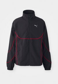 TECH - Sweat zippé - black/red