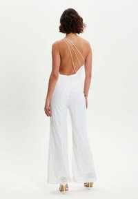 Liquorish SEQUIN ONE SHOULDER  - Jumpsuit - white