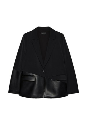 Fiorella Rubino, BLAZER CON INSERTI SPALMATI - Blazer - nero