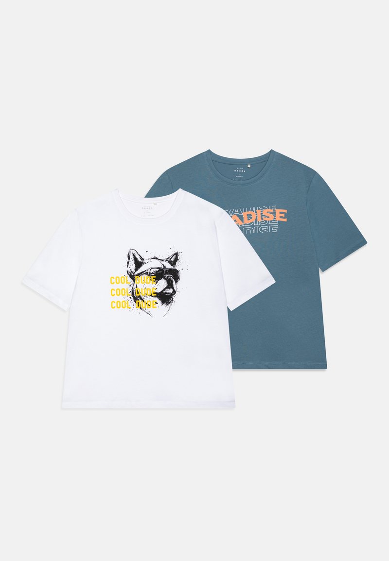 Name it NKMVAGNO 2 PACK - Apdrukāts T-krekls - provincial blue/bright white