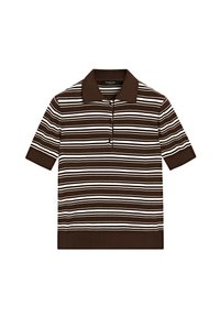 SHORT SLEEVE WITH STRIPED DETAILS - Polo shirt - brown