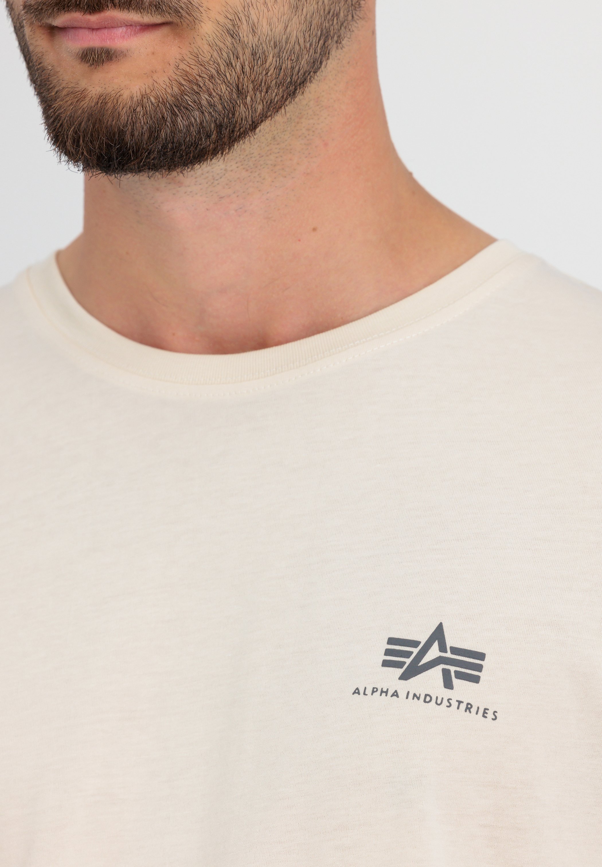 Alpha Industries BACK - T-Shirt print - jet stream white